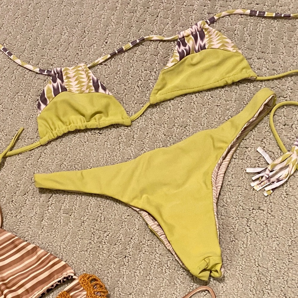 Acacia Swimwear Green Arrow Set